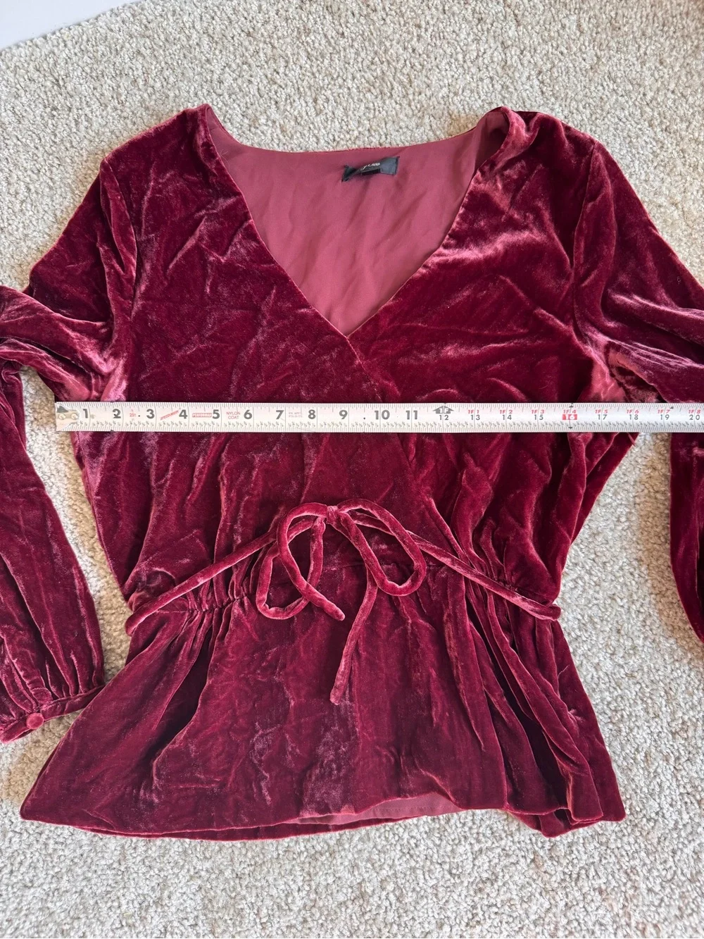 J. Crew Velvet Top in Burgundy